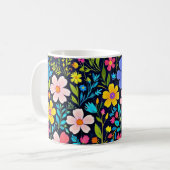 花卉デジタルペイント 花のパターン-38875 コーヒーマグカップ (正面左)