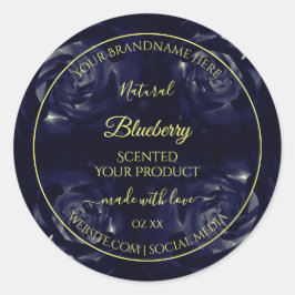 花卉产品包装标签 深蓝色玫瑰 ラウンドシール