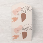 花卉植物抽象图案婚礼邀请卡 オールインワン招待状 (外側)