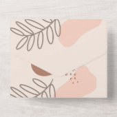 花卉植物抽象图案婚礼邀请卡 オールインワン招待状 (裏面)