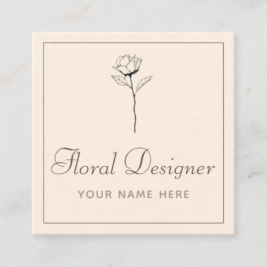 花卉设计师 复古手绘玫瑰 植物图鉴 スクエア名刺 (正面)