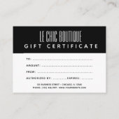 花及びストライプなクリスマスのプレゼントの証明書 割引カード (裏面)