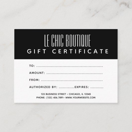 花及びストライプなクリスマスのプレゼントの証明書 割引カード (裏面)