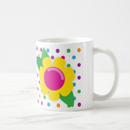 花及び水玉模様 コーヒーマグカップ