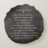 花及びPrayer主のが付いている黒板の名前- ラウンドクッション (裏面)