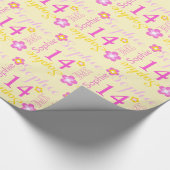 花名パーソナライズされた年齢14歳の誕生日ラップ ラッピングペーパー (角)