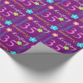 花名パーソナライズされた年齢35歳の誕生日ラップ ラッピングペーパー (角)