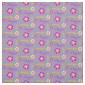 花名パーソナライズされた文字紫灰色 ファブリック (見本)