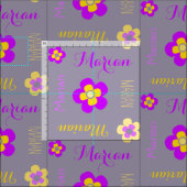 花名パーソナライズされた文字紫灰色 ファブリック (タイル)