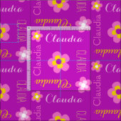 花名パーソナライズされた紫色の印刷地 ファブリック (タイル)