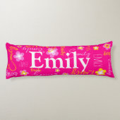 花名柄ピンク黄カスタム色 ボディピロー (裏面)