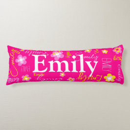 花名柄ピンク黄カスタム色 ボディピロー