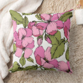 花咲きアプペ可愛いパターンの春ガーデンピンク クッション (ブランケット)