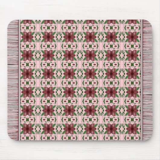 花咲きラズベリーピンクマウス敷物 マウスパッド (正面)