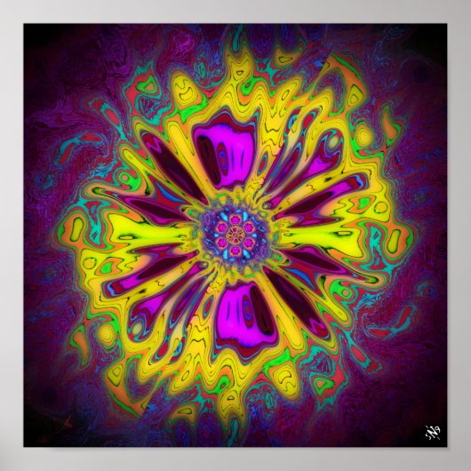 花咲き星花v2パターンpareidolia ポスター (正面)