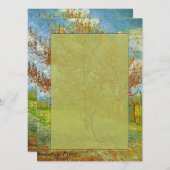 花咲き空白のの桃の木への招待 招待状 (正面/裏面)