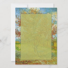 花咲き空白のの桃の木への招待 招待状