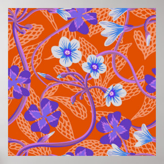 花咲き野花。夏のフローラ ポスター