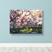 花咲くりんごの木の絵 キャンバスプリント (インサイチュ (ウッドフロア))