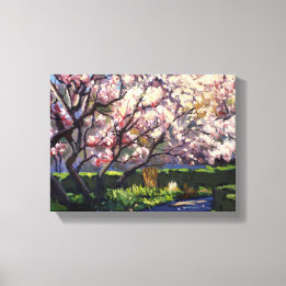 花咲くりんごの木の絵 キャンバスプリント