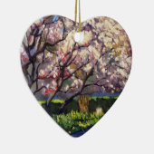 花咲くりんごの木の絵 セラミックオーナメント (右)