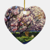 花咲くりんごの木の絵 セラミックオーナメント (裏面)