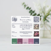 花咲くアイデンティティ：ブランド気分ボードカードをフローリスト 招待状 (スタンド正面)