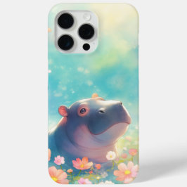 花咲くカバ iPhone 15 PRO MAXケース