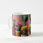 花咲くサボテン好き コーヒーマグカップ (正面左)
