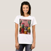 花咲くサボテン好き Tシャツ (正面フル)