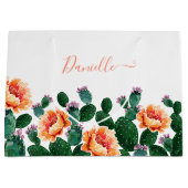 花咲くサボテン ラージペーパーバッグ (正面)