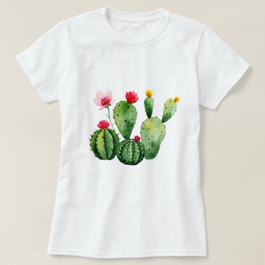 花咲くサボテン Tシャツ (デザイン正面)