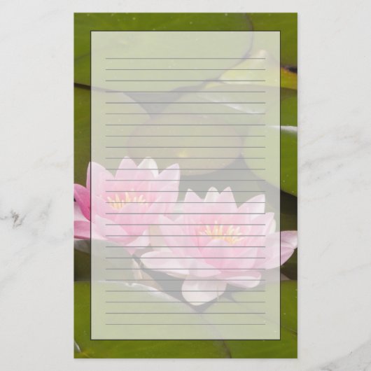 花咲くスイレンの花 便箋 (正面)