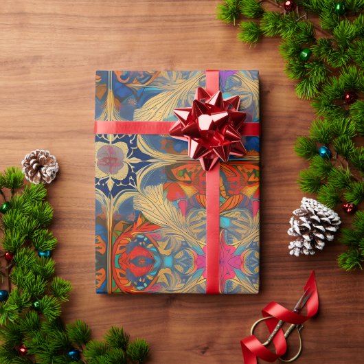 花咲くセレニティ：イーサリーピンクファンタジーアート ラッピングペーパー (クリスマスギフト)