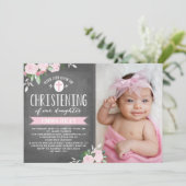 花咲くチョークボード | 洗礼招待状 招待状 (スタンド正面)
