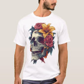 花咲くドクロ Tシャツ (正面)