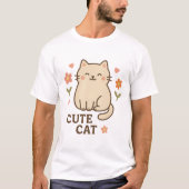 花咲くネコ Tシャツ (正面)