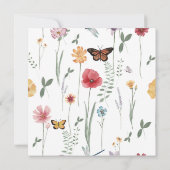 花咲くベビー バタフライ ワイルドフラワー ベビーシャワー 招待状 (裏面)