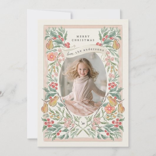 花咲くホリデーシーズンの実り豊かなグリーティングカード シーズンカード (正面)