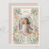 花咲くホリデーシーズンの実り豊かなグリーティングカード シーズンカード (正面/裏面)