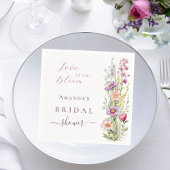 花咲くラブ ピンクとパープルのブライダルシャワー スタンダードカクテルナプキン