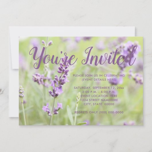 花咲くラベンダー 招待状 (正面)