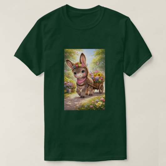 花咲くロバ Tシャツ (デザイン正面)