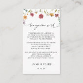 花咲くワイルドフラワーのハネムーンメッセージ エンクロージャーカード (正面)