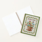 花咲く刺繍ティーカップ フローラルジャーナル ノートブック (内部)