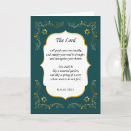 花咲く励ましの聖書の詩節を綴った哀悼カード サンキューカード