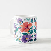 花咲く庭のハチドリ コーヒーマグカップ (正面左)