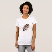 花咲く木の枝に止まる鳥 Tシャツ (正面フル)