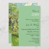 花咲く林、ゴッホ、卒業 招待状 (正面/裏面)