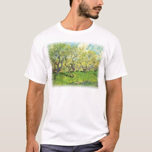 花咲く果樹園 ゴッホ風 Tシャツ (正面)